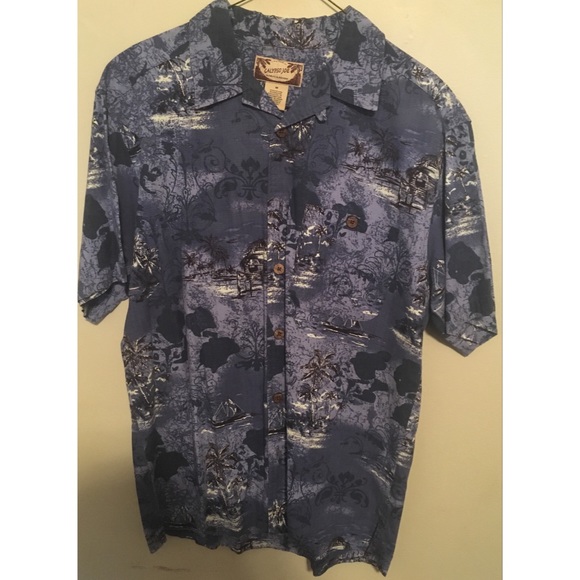 Calypso Joe Men’s Blue Island Short Sleeve Shirt - Picture 1 of 3